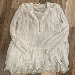 Bohemian white blouse by European designer